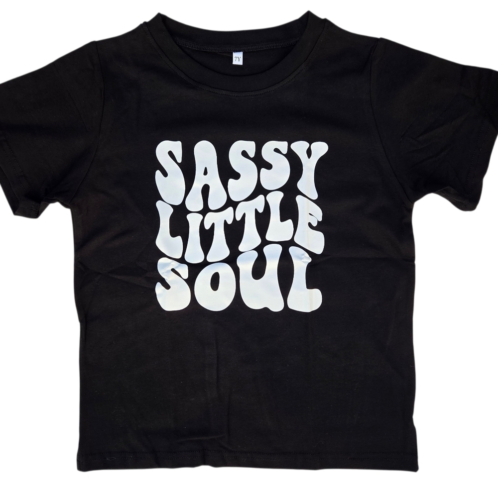 Sassy Little Soul Kids Graphic Tee - Black